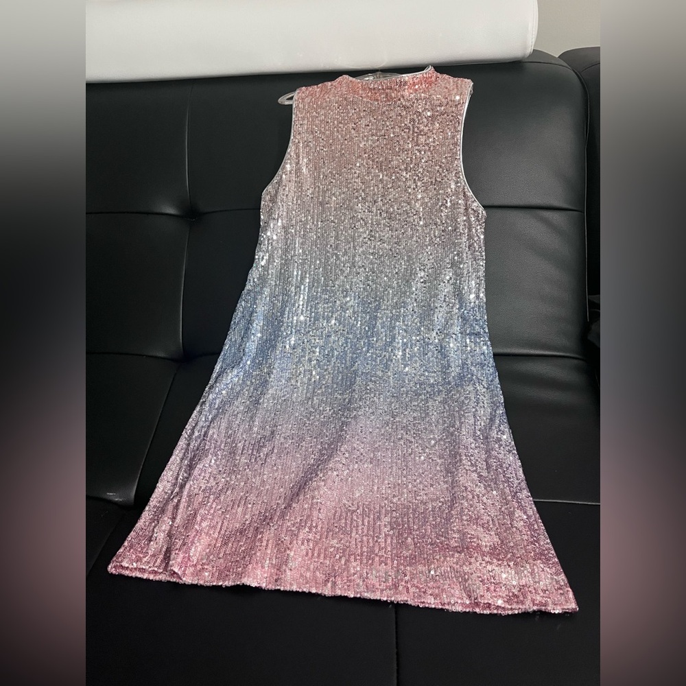 Zunie Pink Sheath Dress Mock Neck